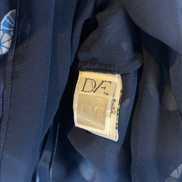 DVF SILK WYNN BLOUSE 8 tie neck sheer layered - Picture 5 of 6